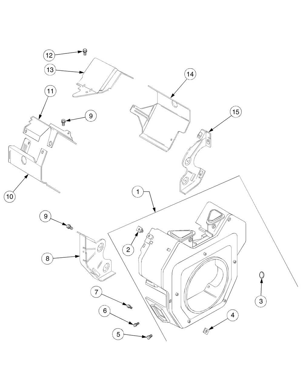Blower Housing And Baffles Mfg Date K016 And Before Diagram and Parts List for GT2550 K015-K018-14A2E7P710 Cub Cadet Lawn Tractor